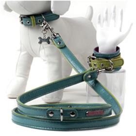 The Shabby Dog Walking Cuff Aqua and Lime