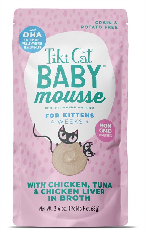 Tiki Cat Baby Mousse Chicken Tuna and Chicken Liver Pouch 