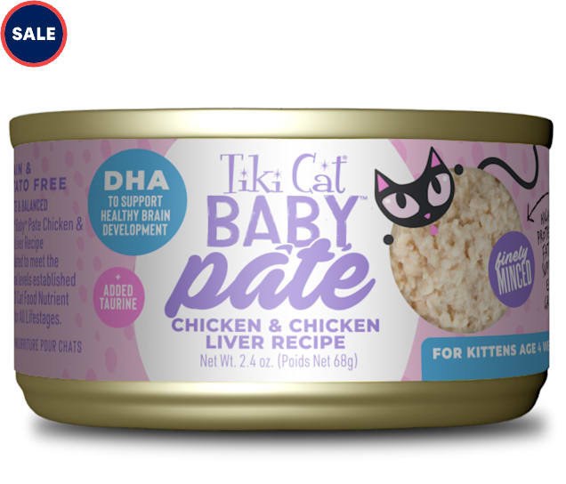 Tiki Cat Baby Pate Chicken and Chicken Liver Kitten Cans 