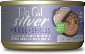 Tiki Cat Silver Chicken Duck and Duck Liver Shreds Mousse Wet Cat Food