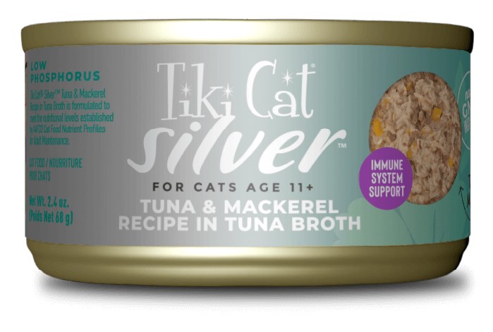 Tiki Cat Silver Tuna Mackerel Recipe in Tuna Broth Senior Wet Cat Food