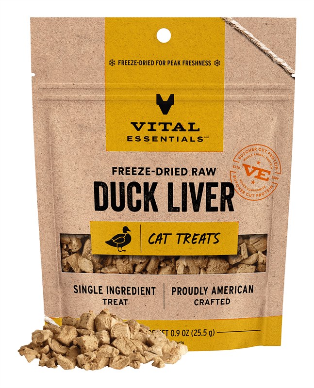 Vital Essentials Freeze Dried Cat Treats Duck Liver