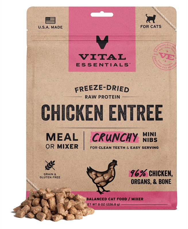 Vital Essentials Freeze Dried Raw Chicken Entree Mini Nibs Cat Food