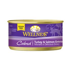 Wellness Cat Canned Cubed Turkey and Salmon Recipe