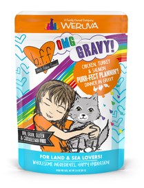 Weruva BFF OMG Purr Fect Plannin Chicken Turkey Salmon Dinner in Gravy Grain Free Cat Food Pouch