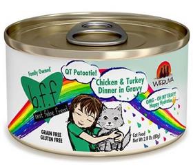 Weruva BFF OMG QT Patootie Chicken Turkey Dinner in Gravy Grain Free Canned Cat Food