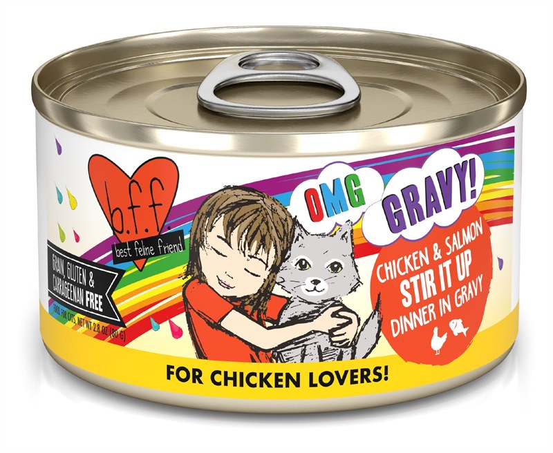 Weruva BFF OMG Stir It Up Chicken Salmon in Gravy Wet Canned Cat Food