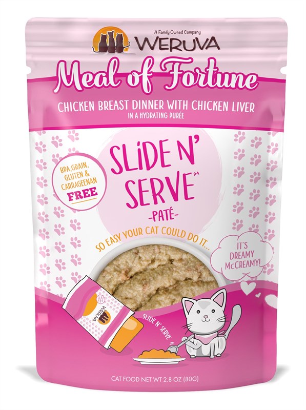 Weruva Meal of Fortune Chicken Breast with Chicken Liver Dinner Slide N Serve Cat Pate Pouch