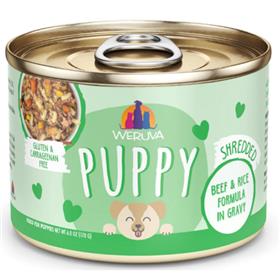 Weruva Puppy Beef Rice Formula in Gravy Dog Can