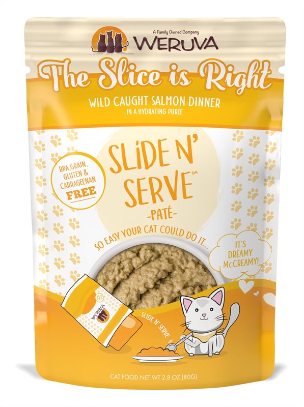 Weruva The Slice is Right Wild Caught Salmon Dinner Slide N Serve Cat Pate Pouch