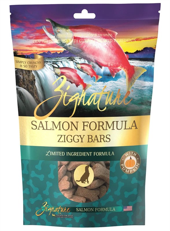 Zignature Salmon Formula Ziggy Bars Biscuit Dog Treats